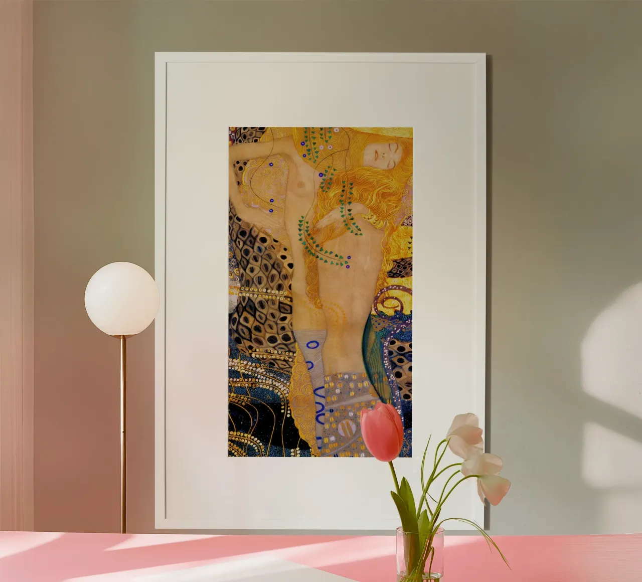 Serpenti d'acqua I poster con telaio in legno da Glen Stephens