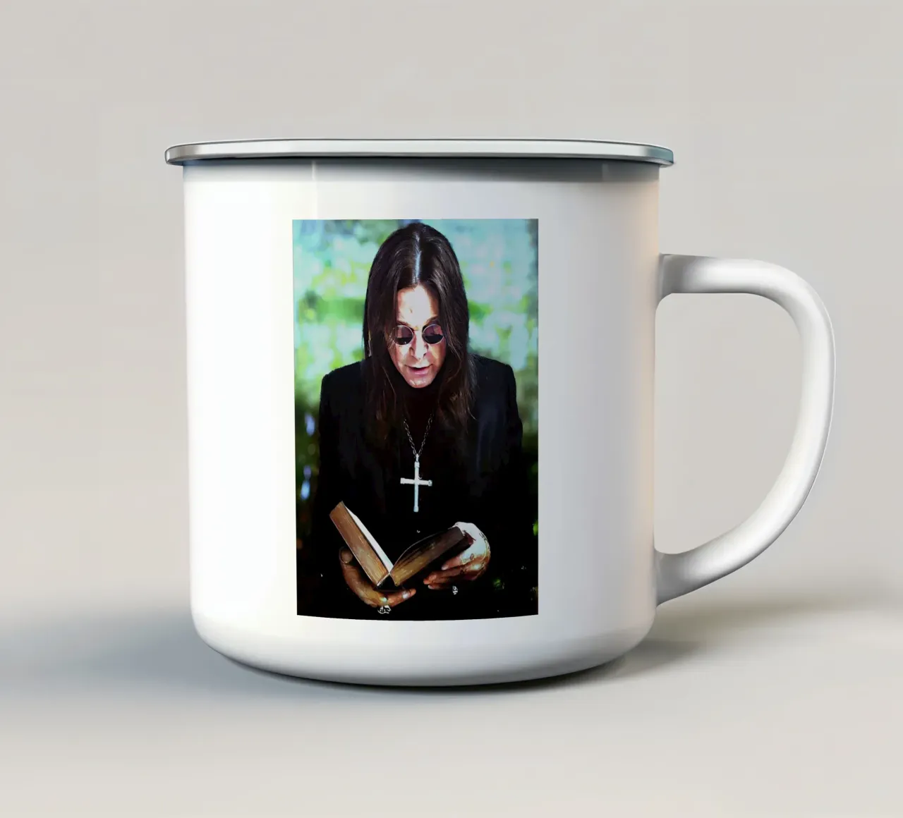 Ozzy Osbourne tazza in smalto da Musadad Shop