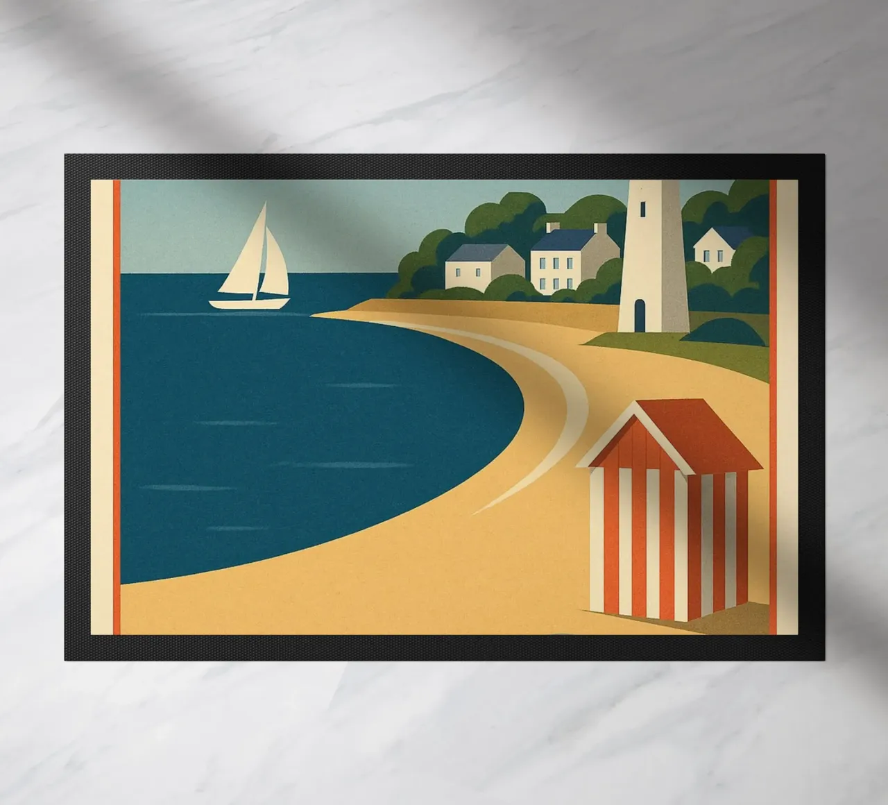 Poster d'epoca Bénodet - Spiaggia, faro e vela in Bretagna zerbino da JETLAG | affiches voyage