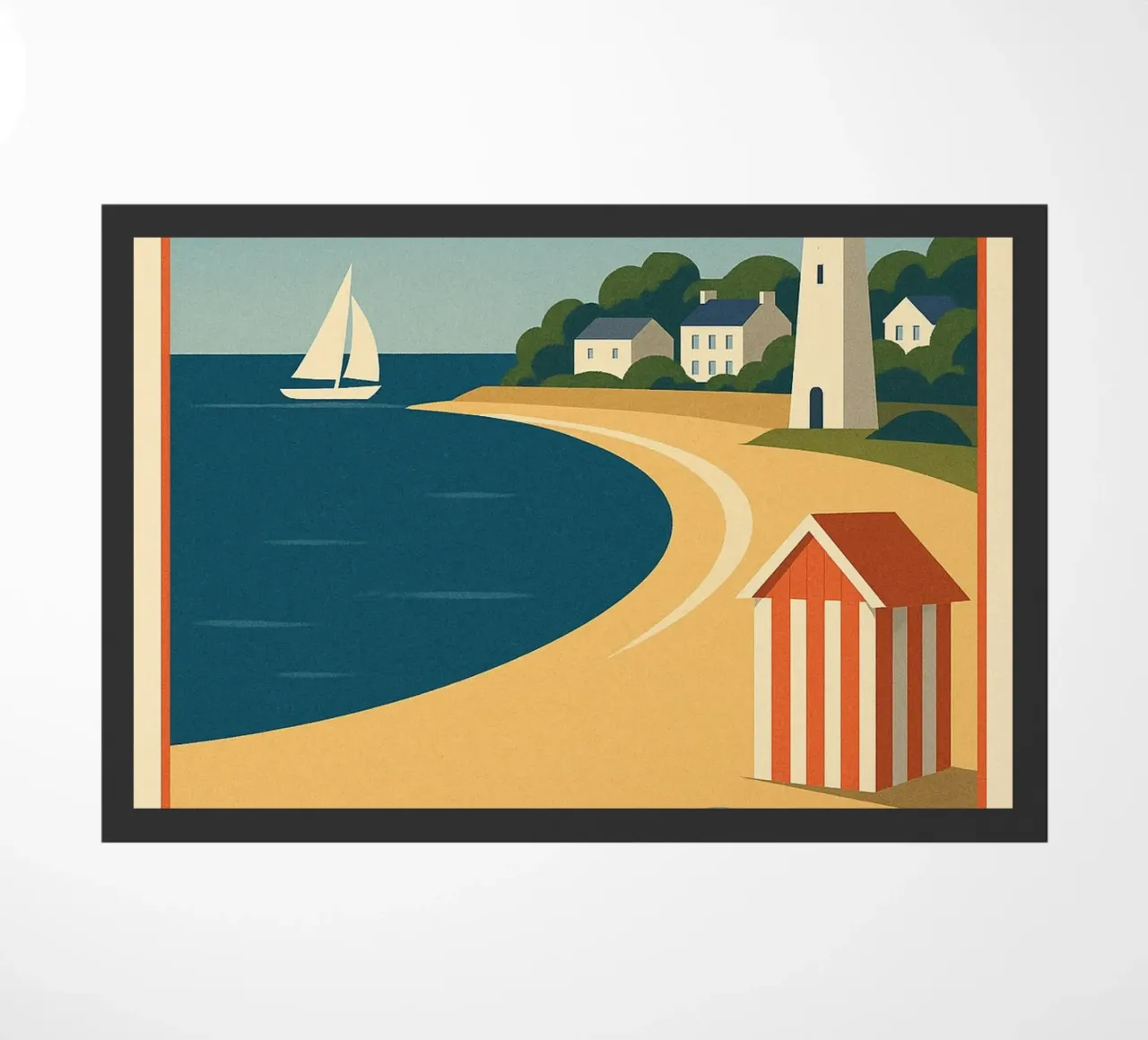 Poster d'epoca Bénodet - Spiaggia, faro e vela in Bretagna zerbino da JETLAG | affiches voyage