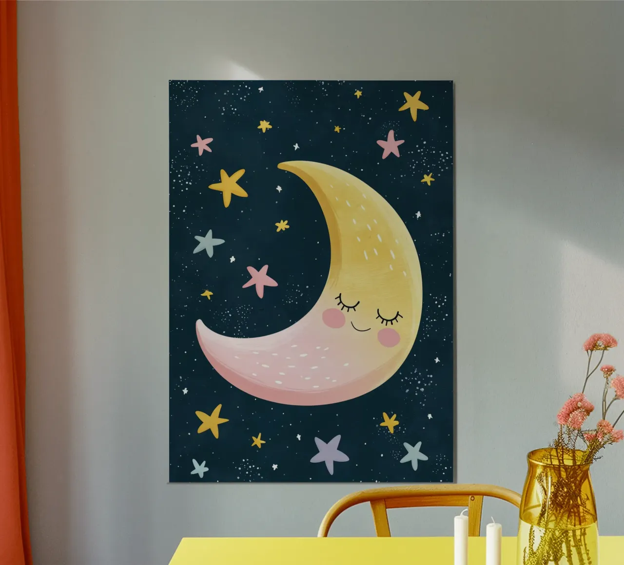 Lullaby Moon poster con telaio in alluminio da Kiara