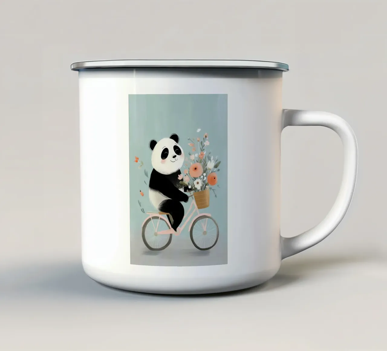 Panda on Wheels tazza in smalto da Kiara