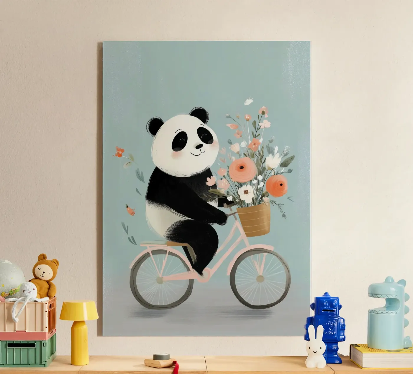 Panda on Wheels plexiglas de Kiara