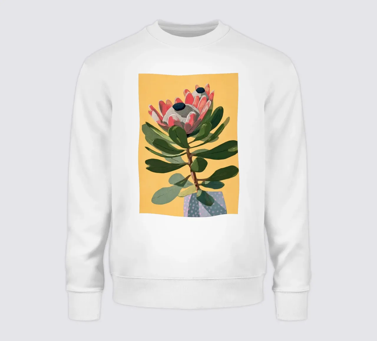 Protea Bloom with Sage Leaves felpa da Flow Line