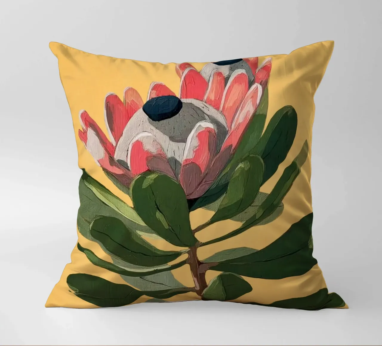 Protea Bloom with Sage Leaves cuscino da Flow Line