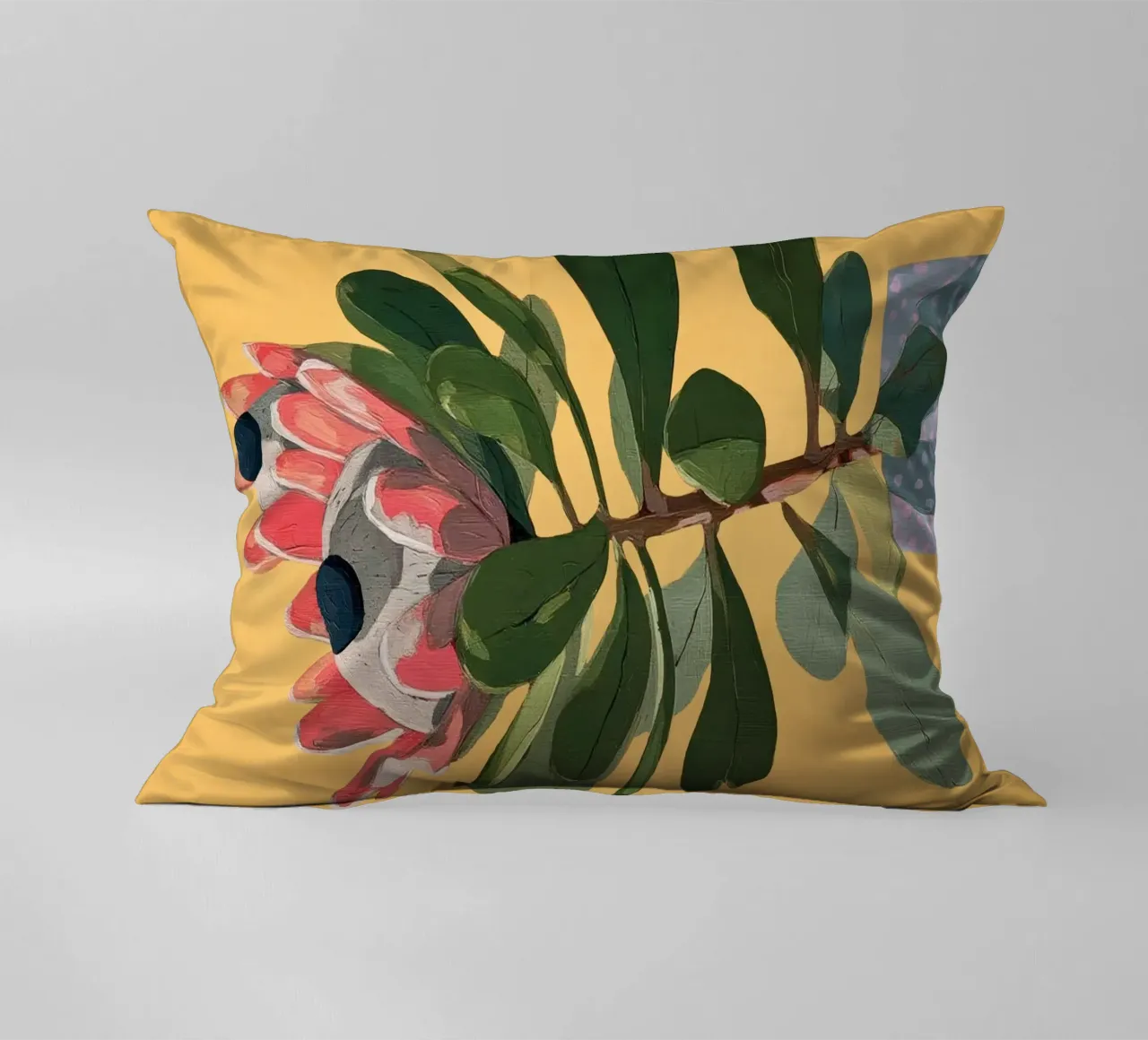 Protea Bloom with Sage Leaves cuscino da Flow Line