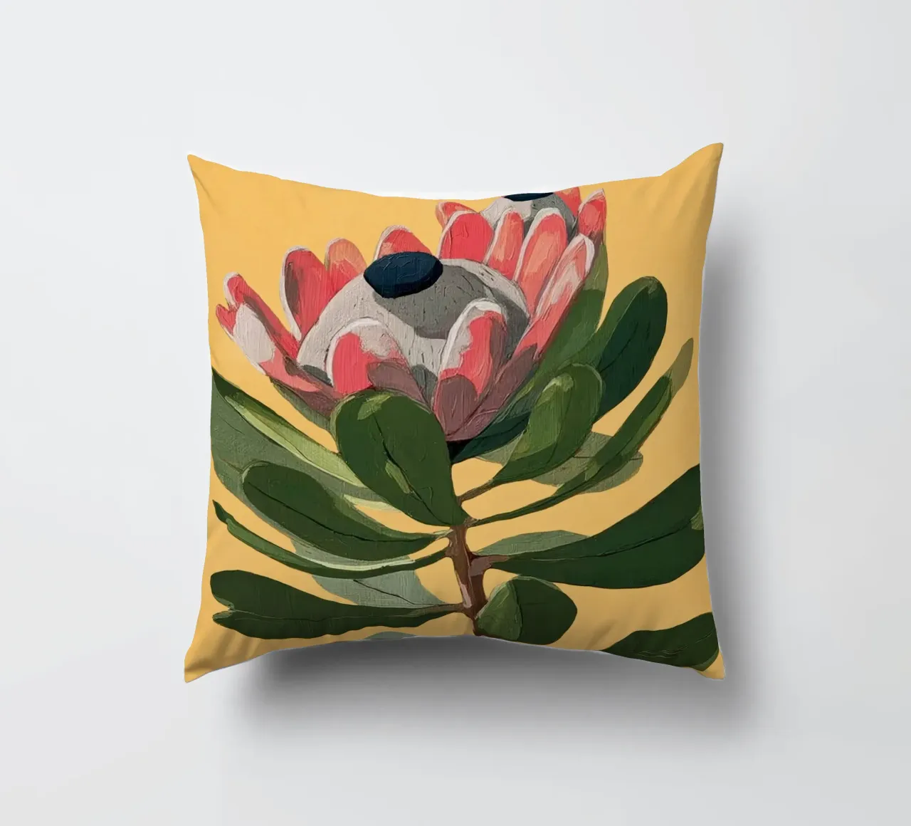 Protea Bloom with Sage Leaves cuscino da Flow Line