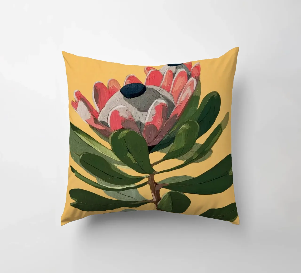 Protea Bloom with Sage Leaves cuscino da Flow Line
