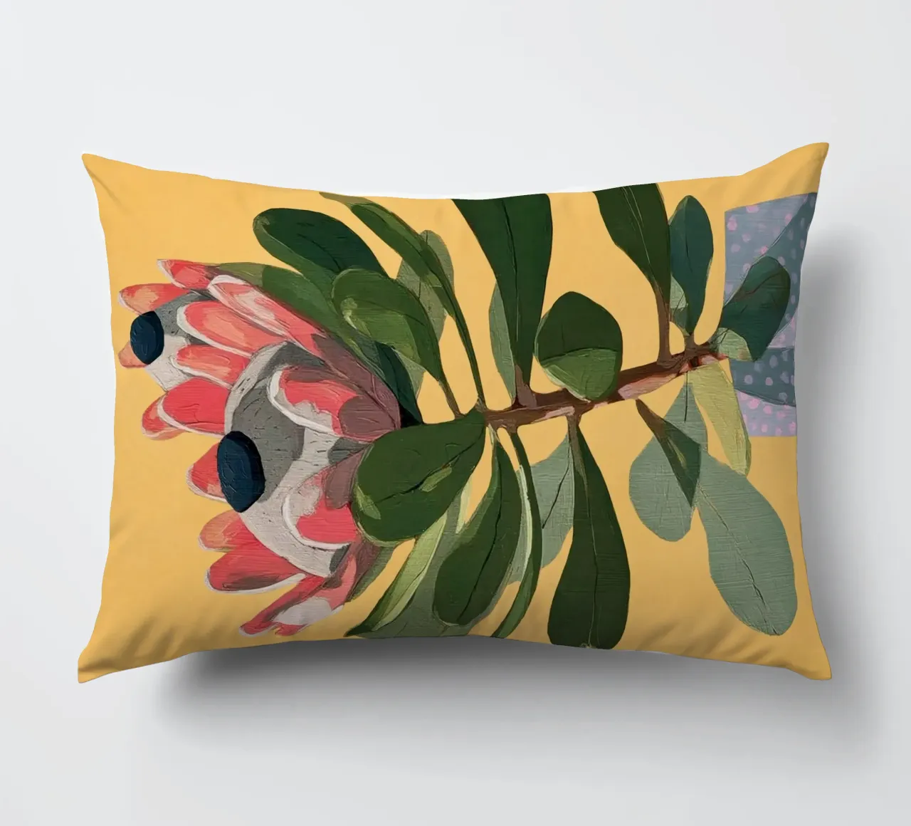 Protea Bloom with Sage Leaves cuscino da Flow Line
