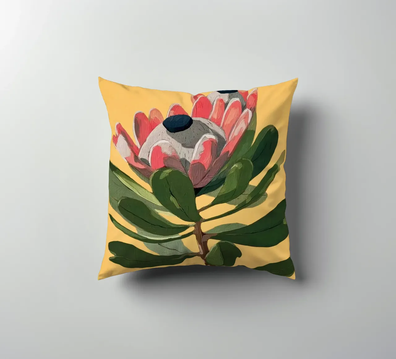Protea Bloom with Sage Leaves cuscino da Flow Line
