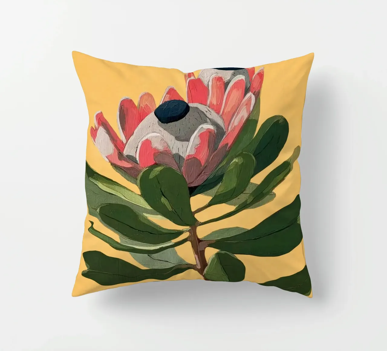Protea Bloom with Sage Leaves cuscino da Flow Line