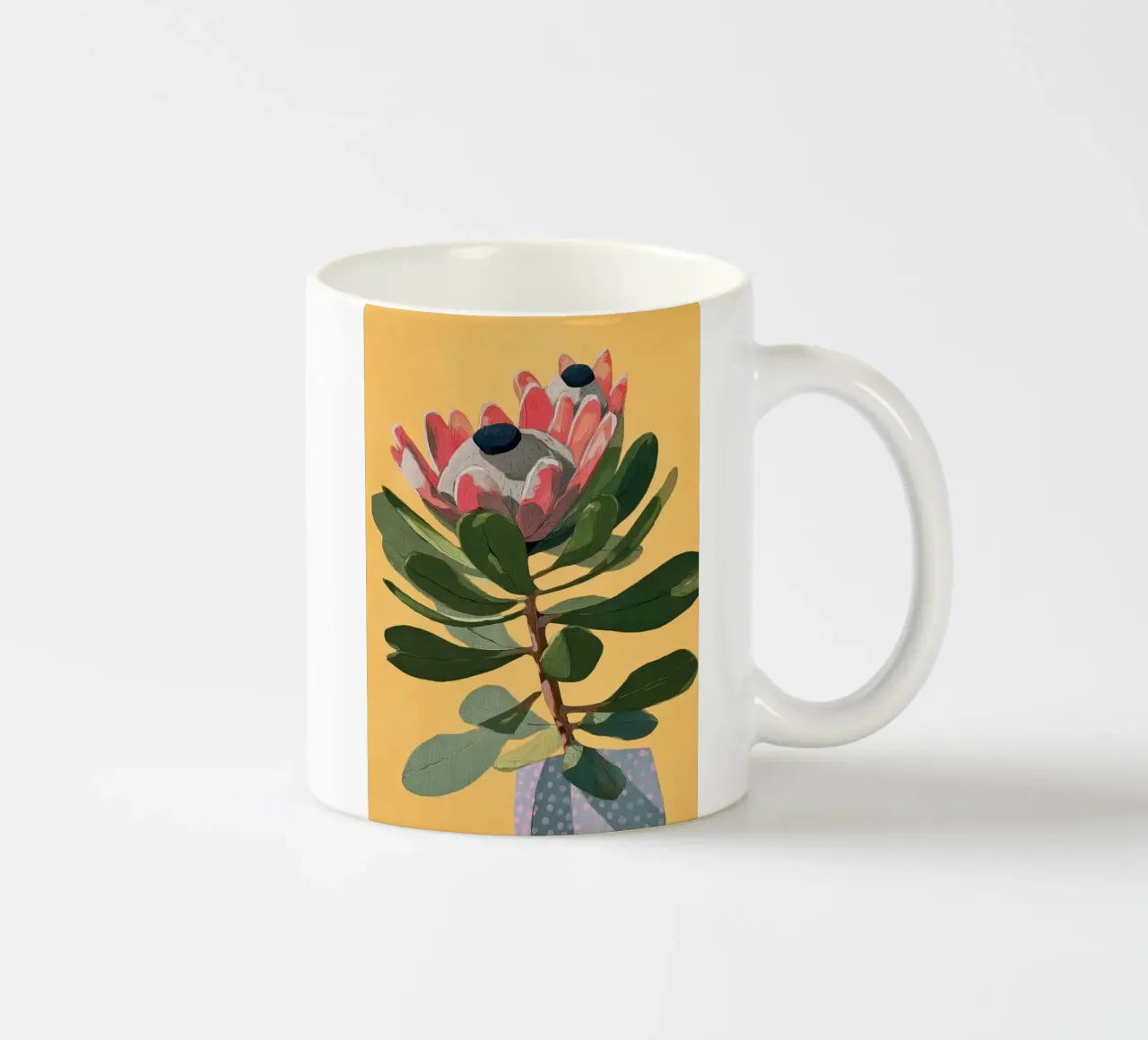 Protea Bloom with Sage Leaves tazza in ceramica da Flow Line