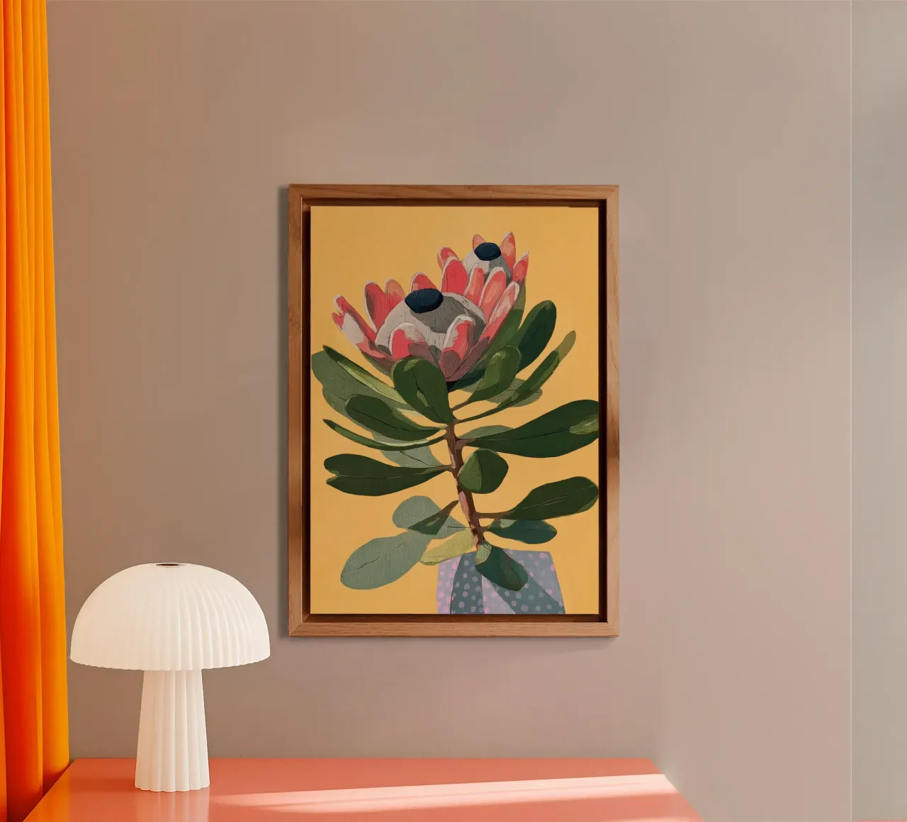 Protea Bloom with Sage Leaves alluminio dibond da Flow Line