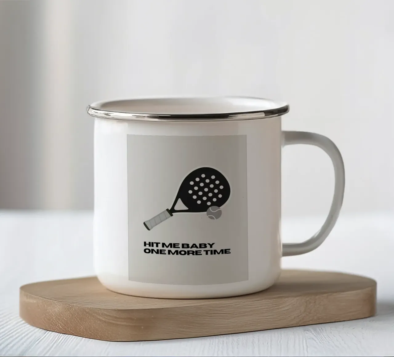 Padel: Hit me baby one more time tazza in smalto da Diesdas Ananas Design