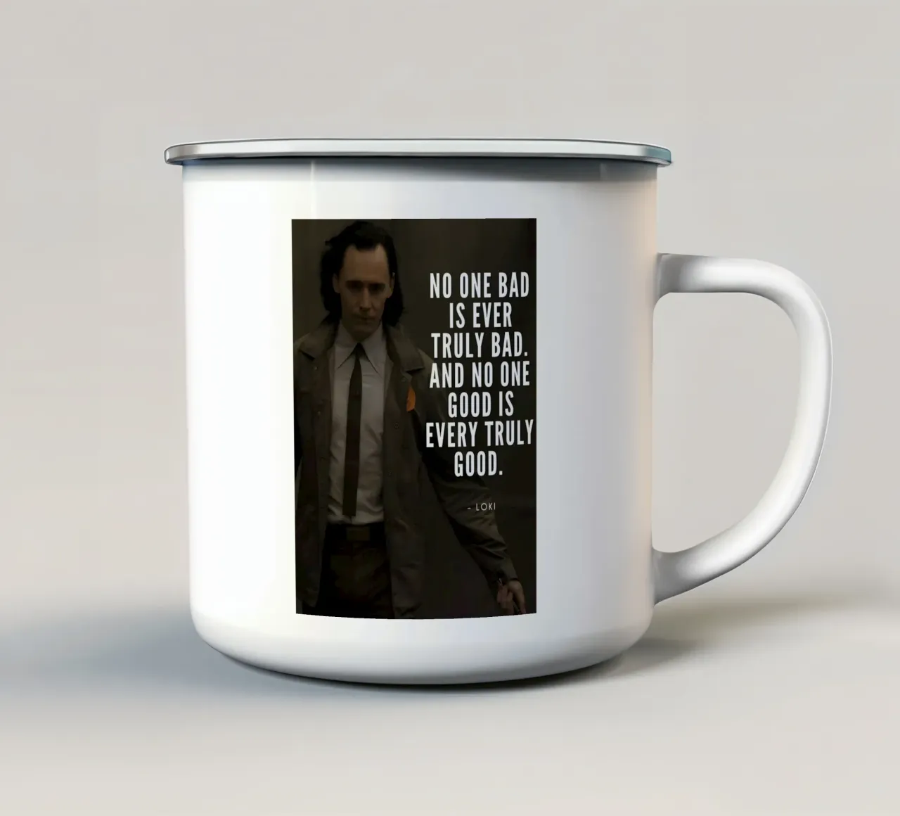 No one bad is ever truly bad tazza in smalto da Type & Tape