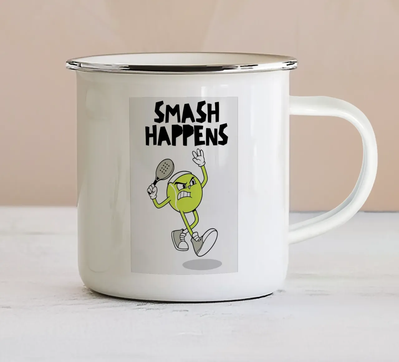 Padel: Smash happens tazza in smalto da Diesdas Ananas Design