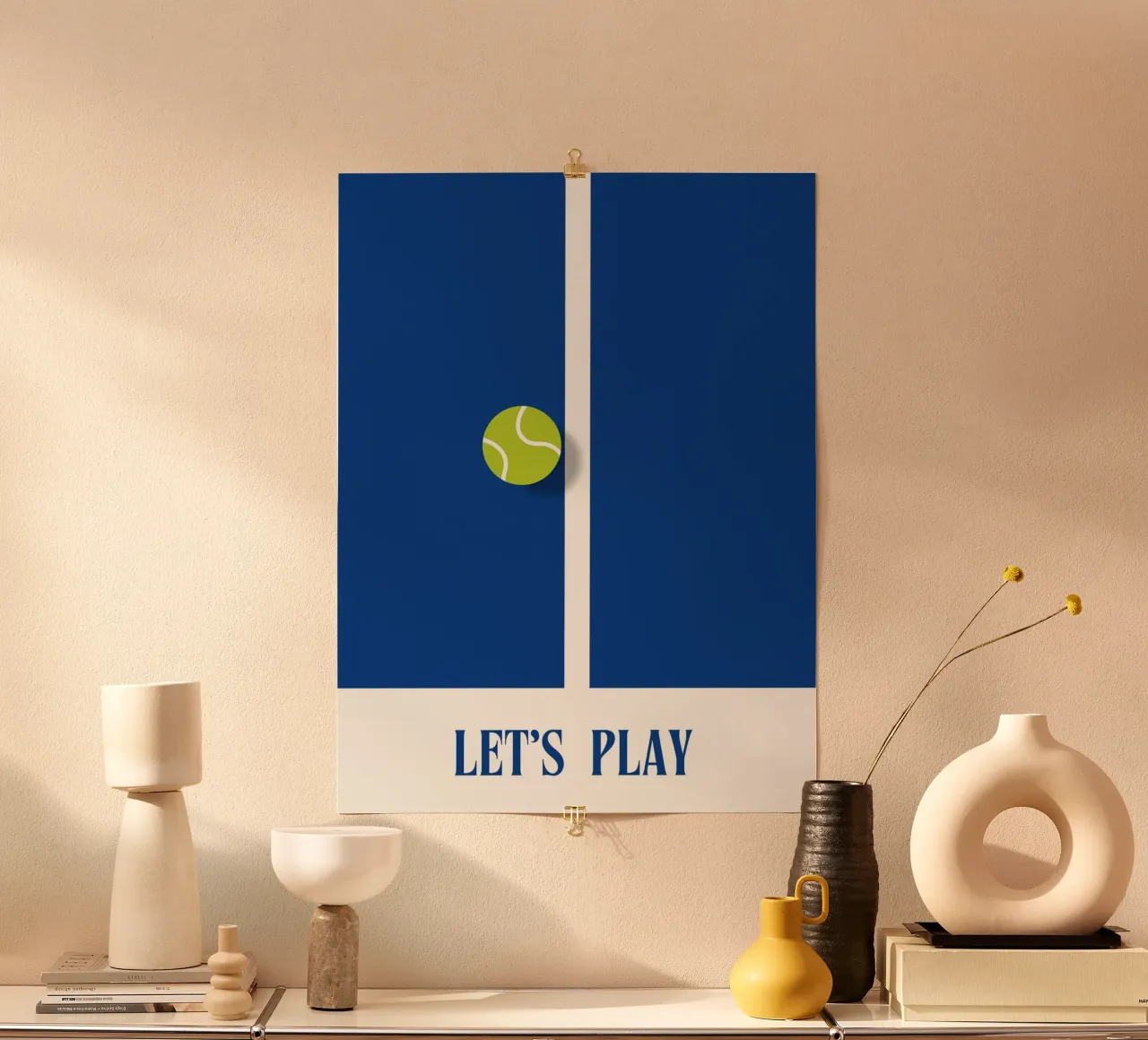 Let's Play poster con telaio in alluminio da Diesdas Ananas Design