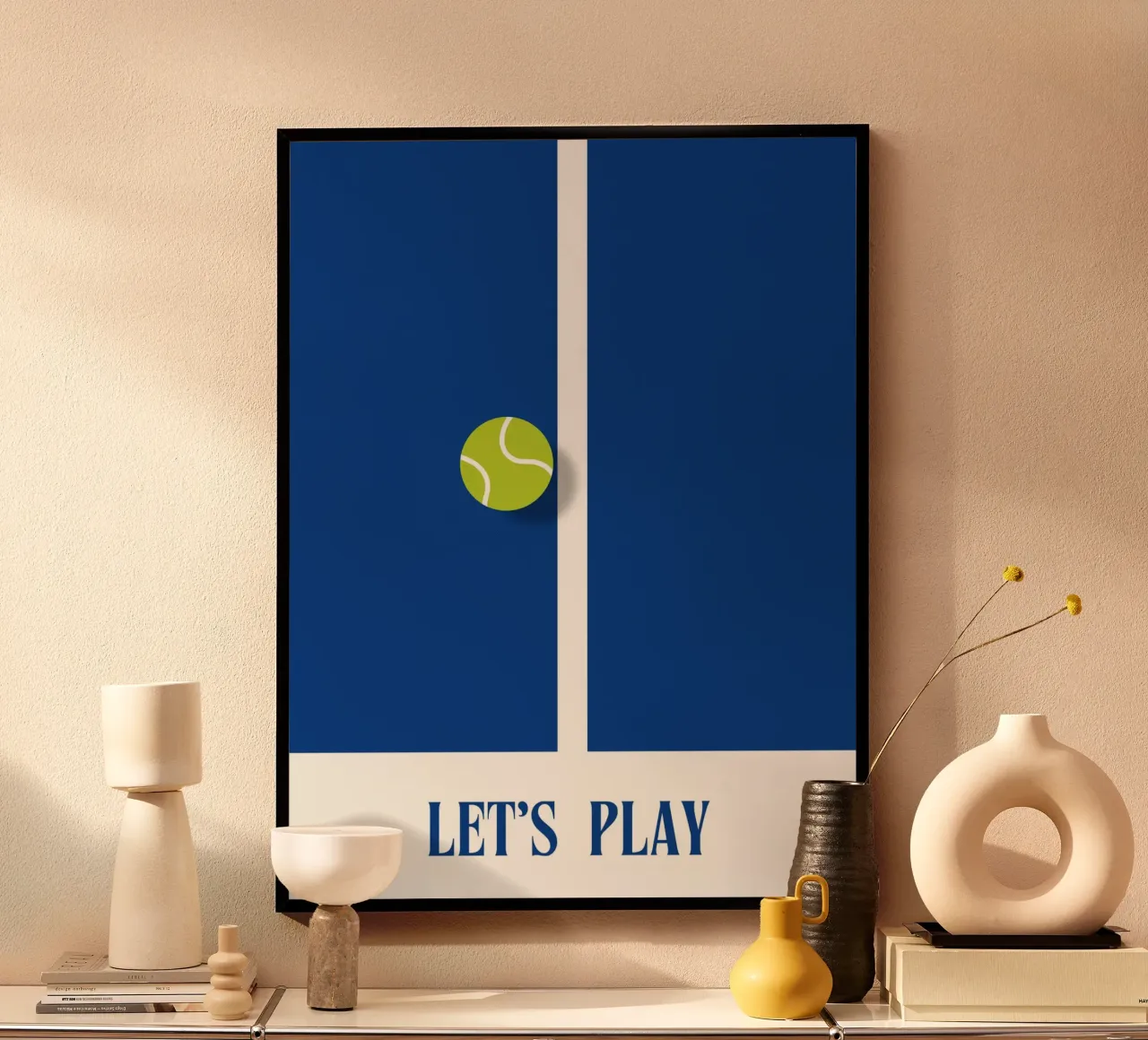 Let's Play poster con telaio in alluminio da Diesdas Ananas Design