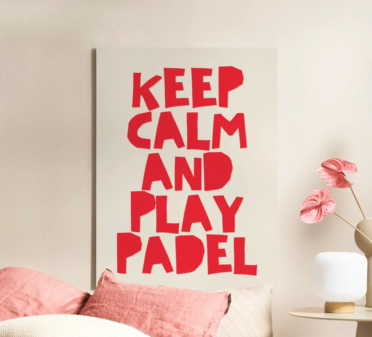 Keep calm and play Padel tela con Cornice a cassetta da Diesdas Ananas Design