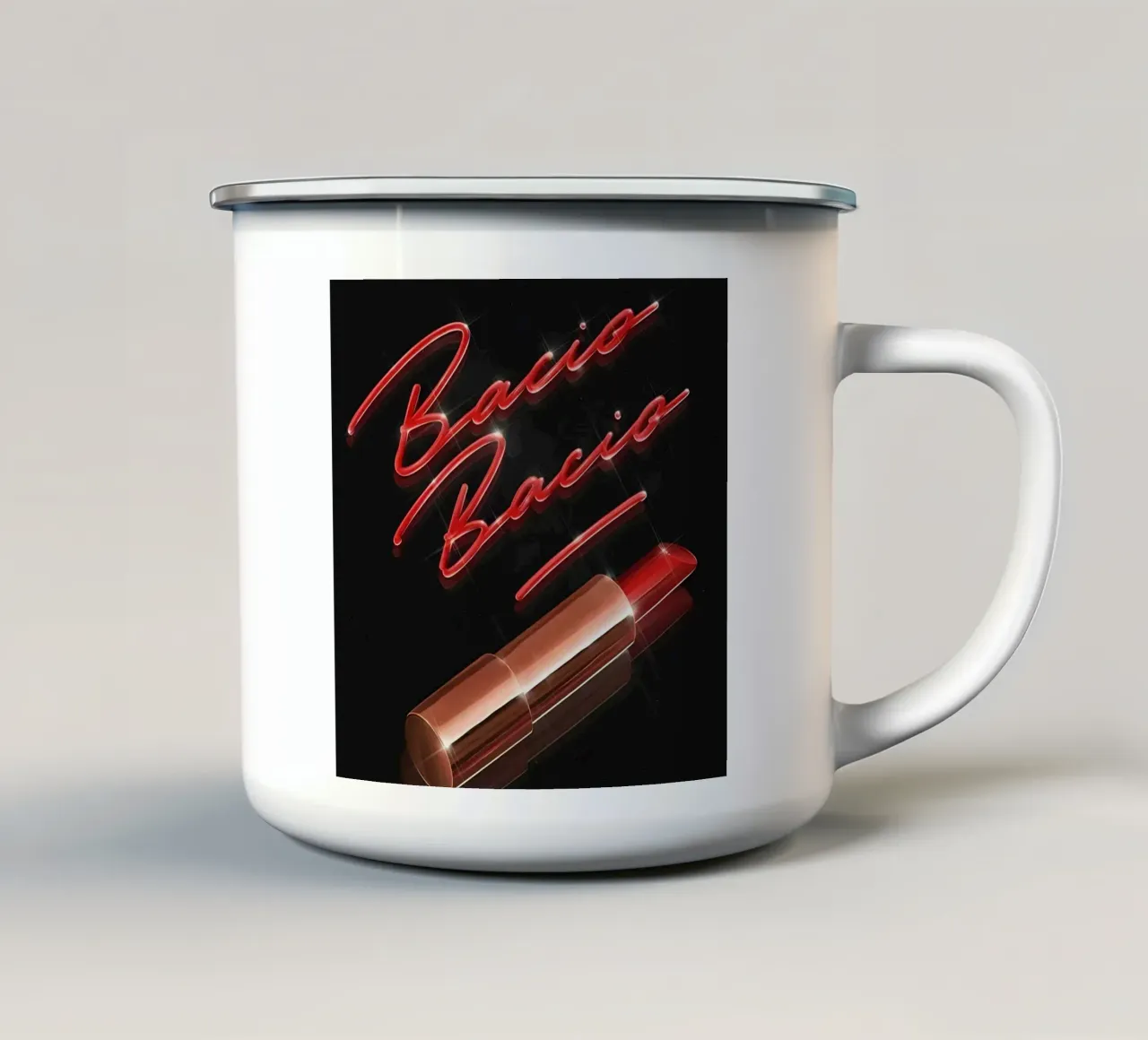 red lipstick tazza in smalto da Type & Tape