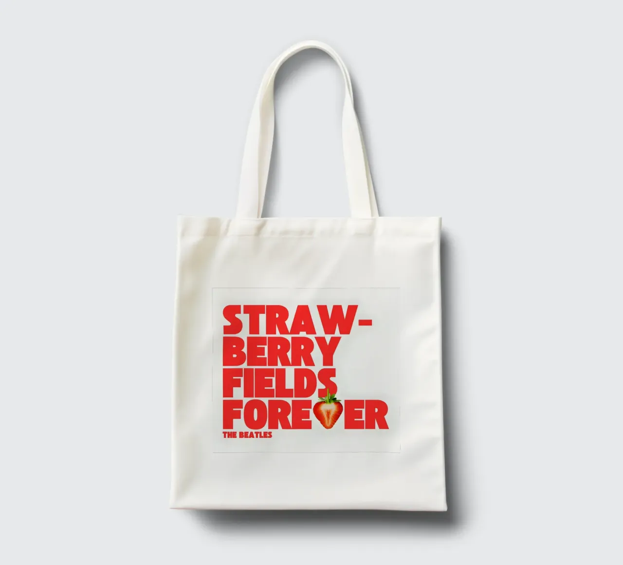Strawberry Fields Forever borsa in juta da Type & Tape