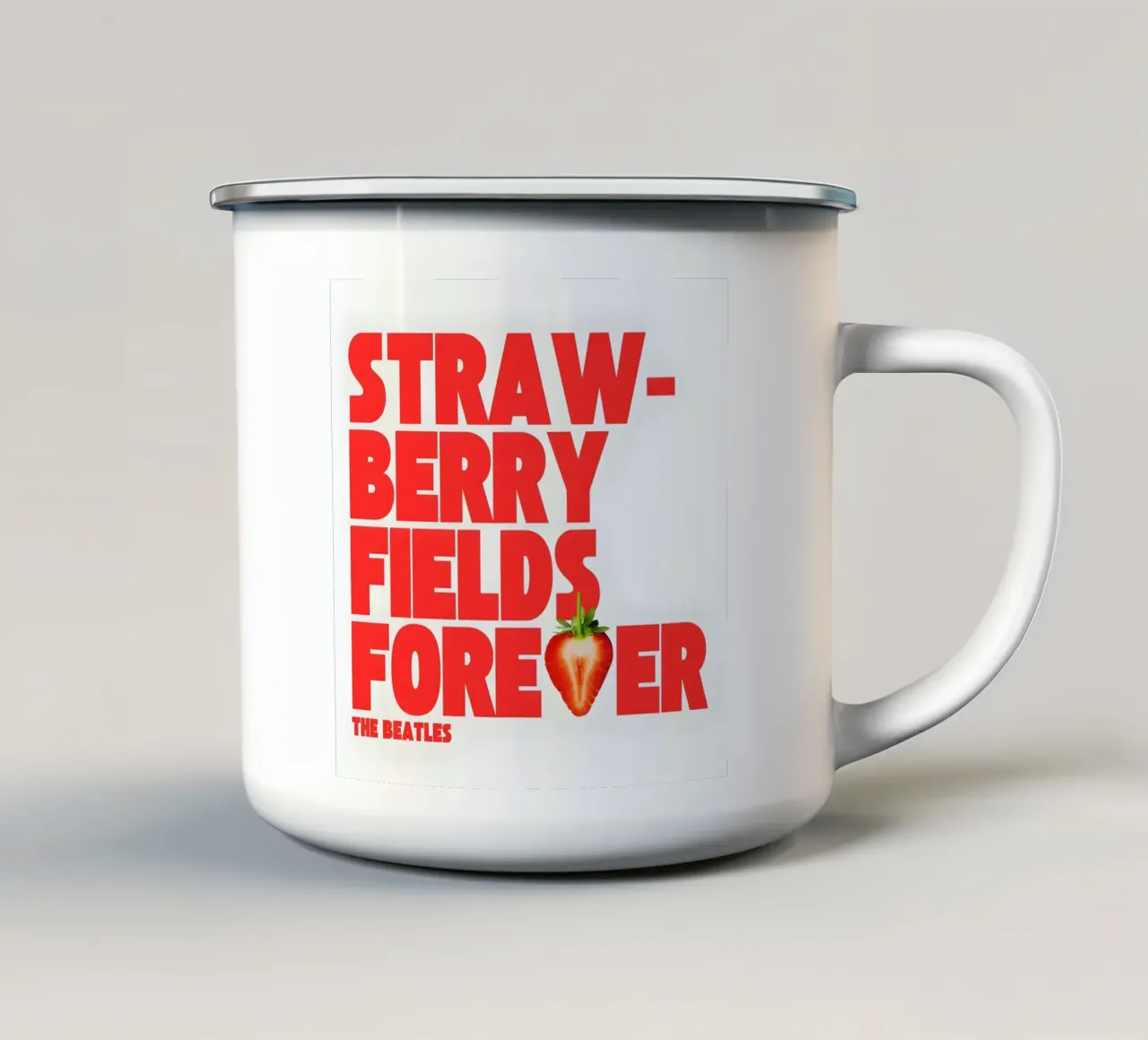 Strawberry Fields Forever tazza in smalto da Type & Tape