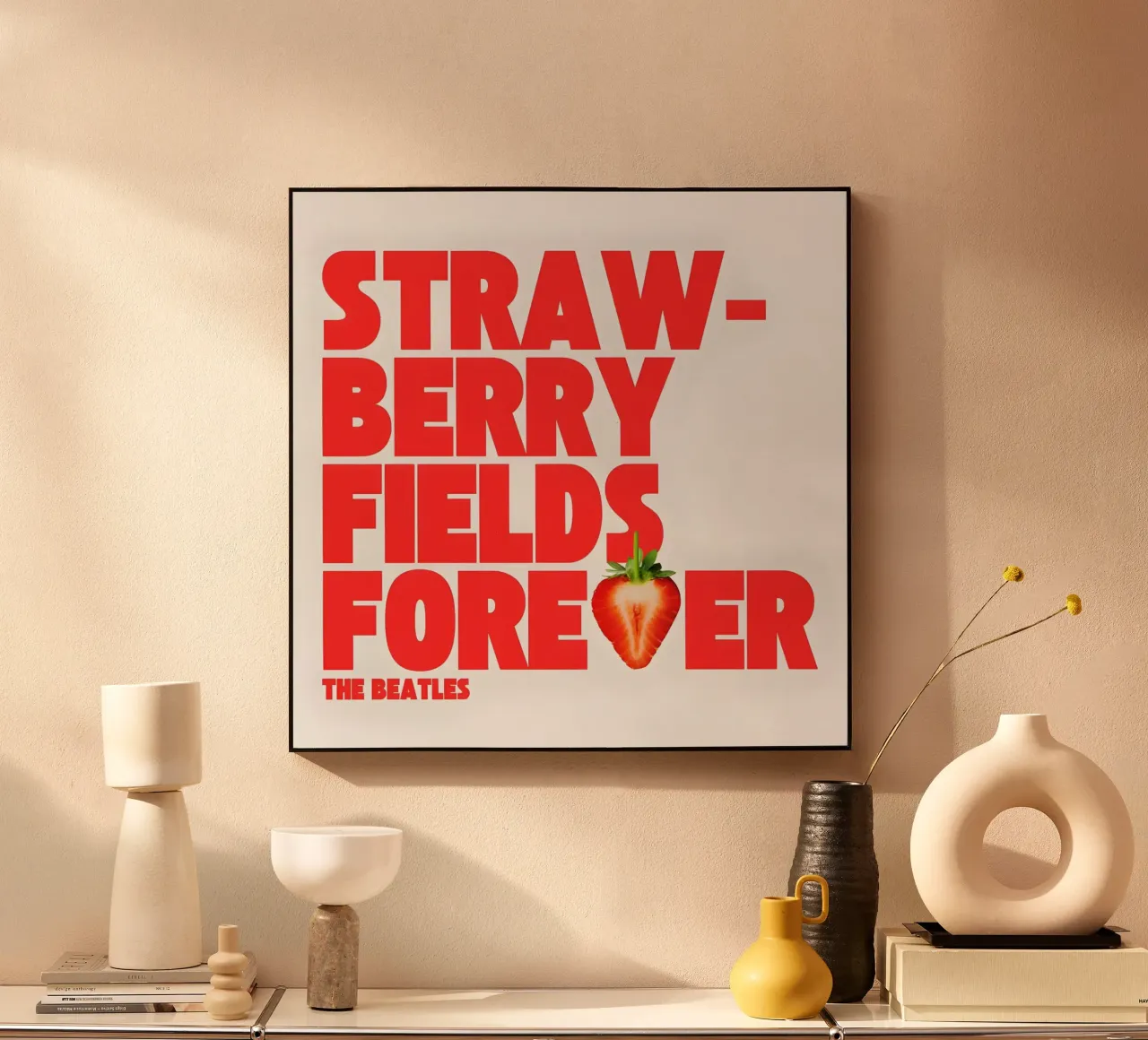 Strawberry Fields Forever plexiglass da Type & Tape