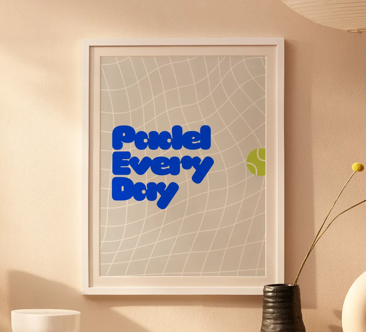 Padel Every Day poster con telaio in legno da Diesdas Ananas Design