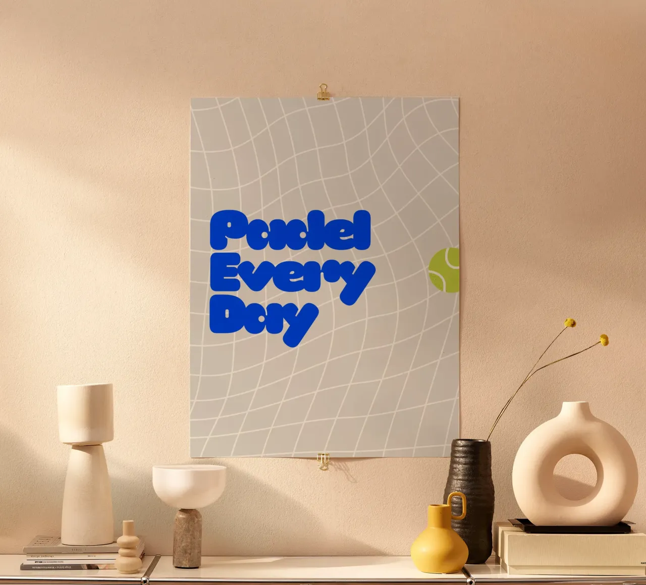 Padel Every Day poster con telaio in legno da Diesdas Ananas Design
