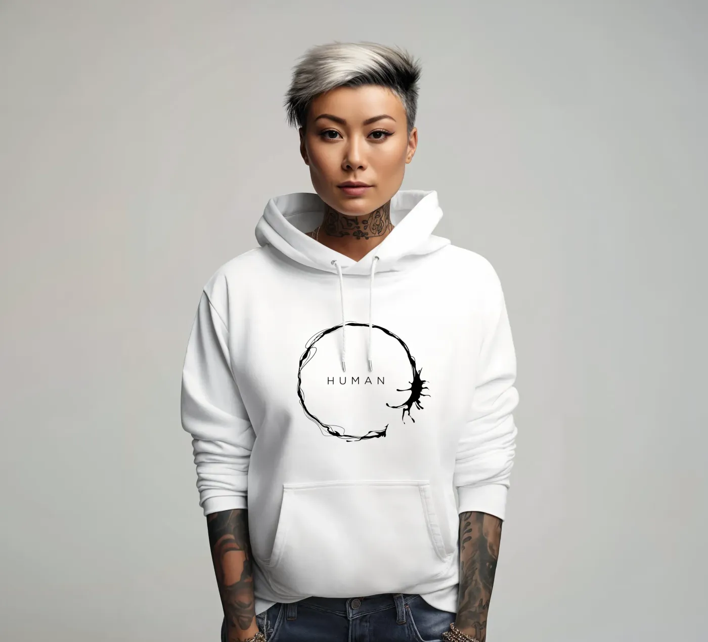 HUMAN felpa con cappuccio da 7115