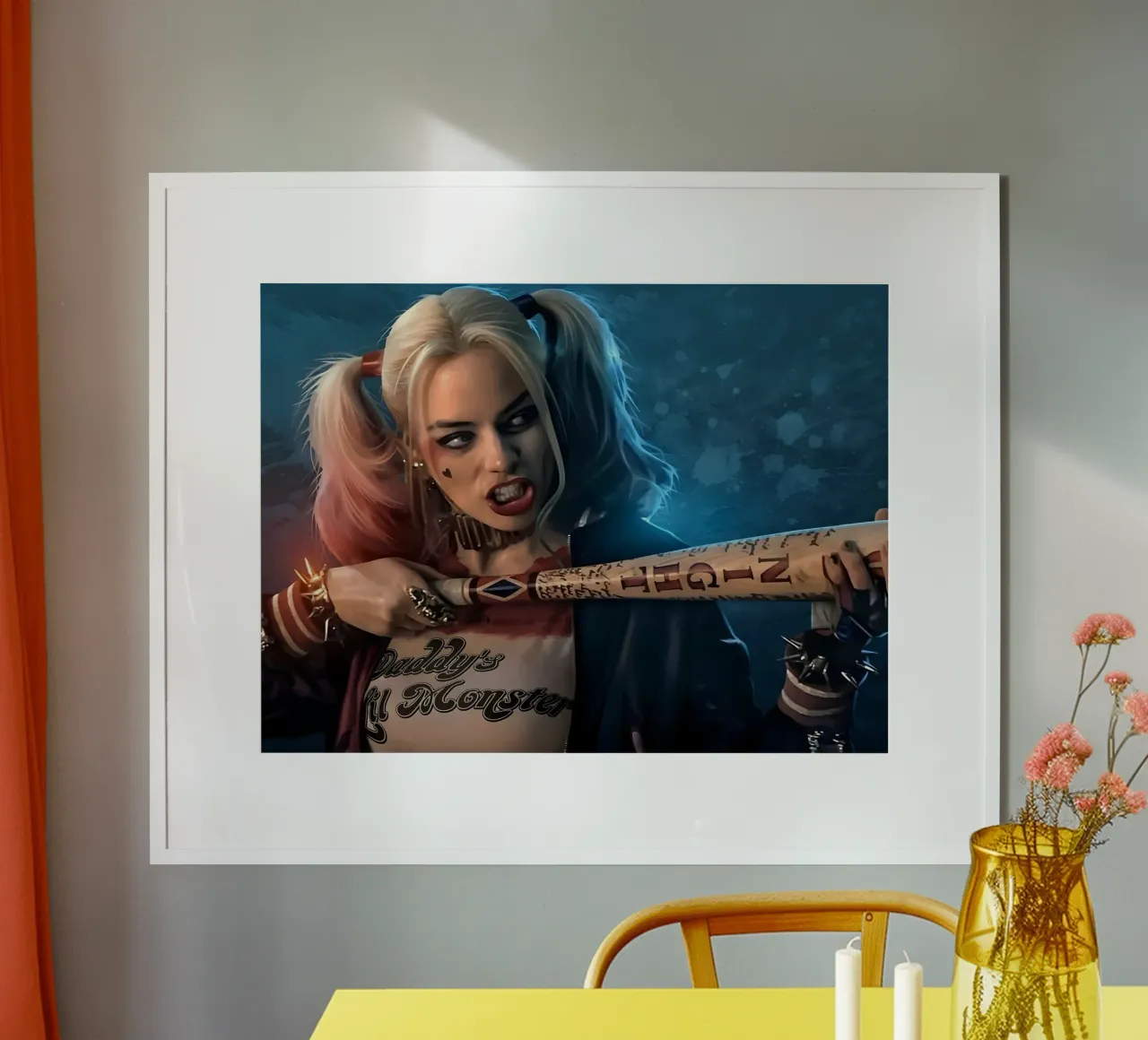 Harley Quinn poster con telaio in plastica da Low poly art