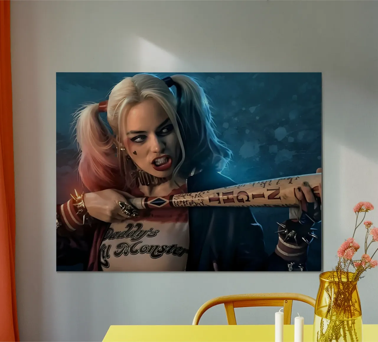 Harley Quinn poster con telaio in plastica da Low poly art
