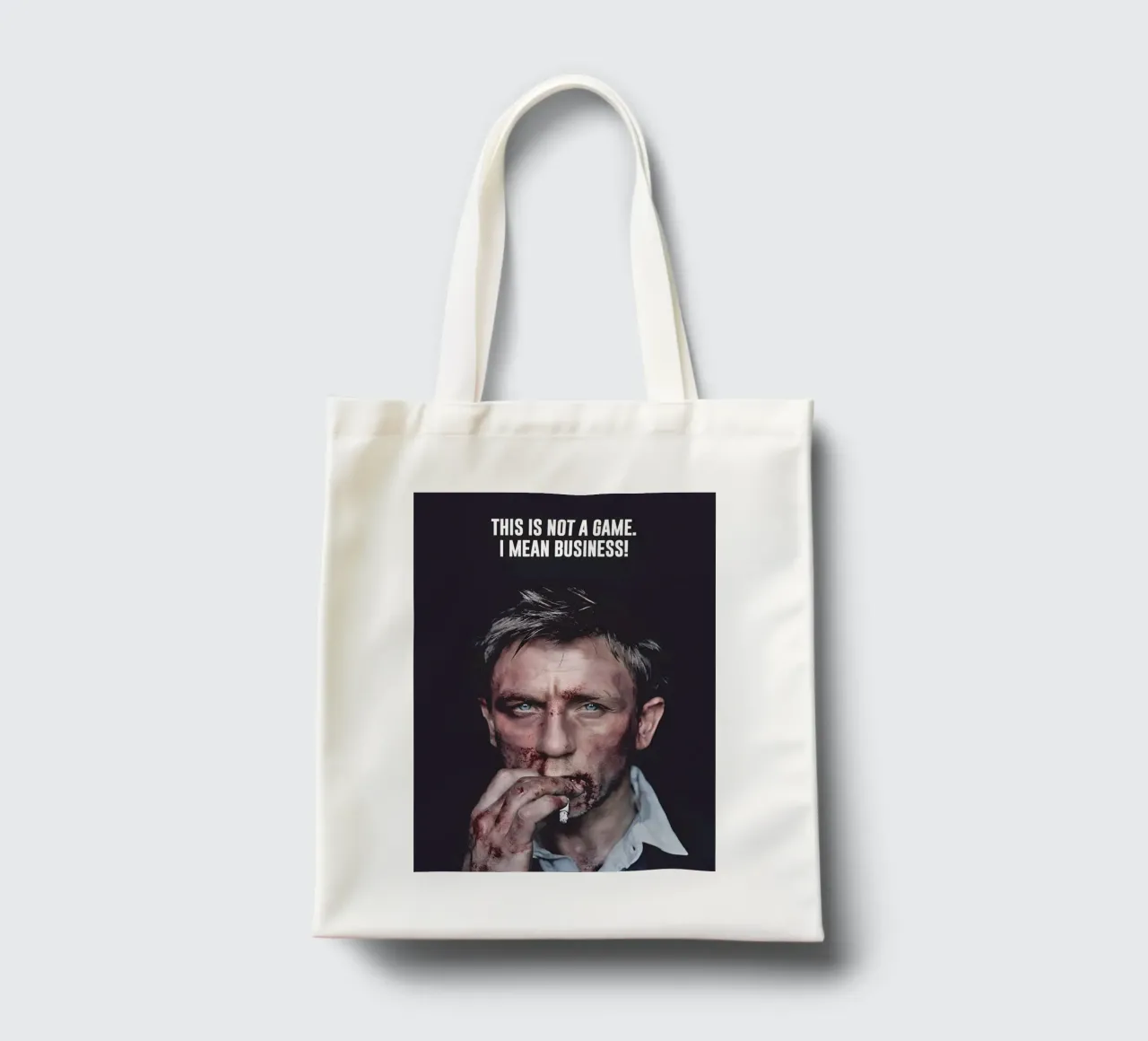 THIS NOT A GAME borsa in juta da Type & Tape