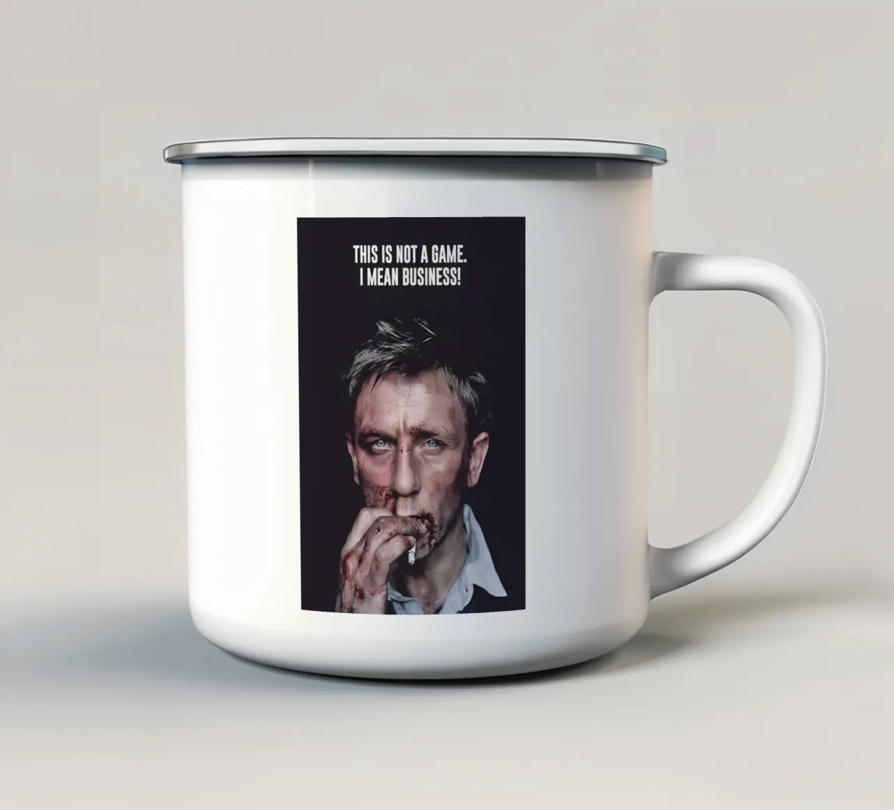 THIS NOT A GAME tazza in smalto da Type & Tape