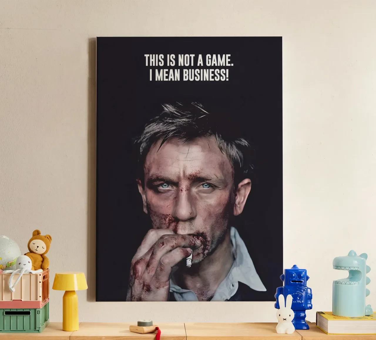 THIS NOT A GAME tela con Cornice a cassetta da Type & Tape