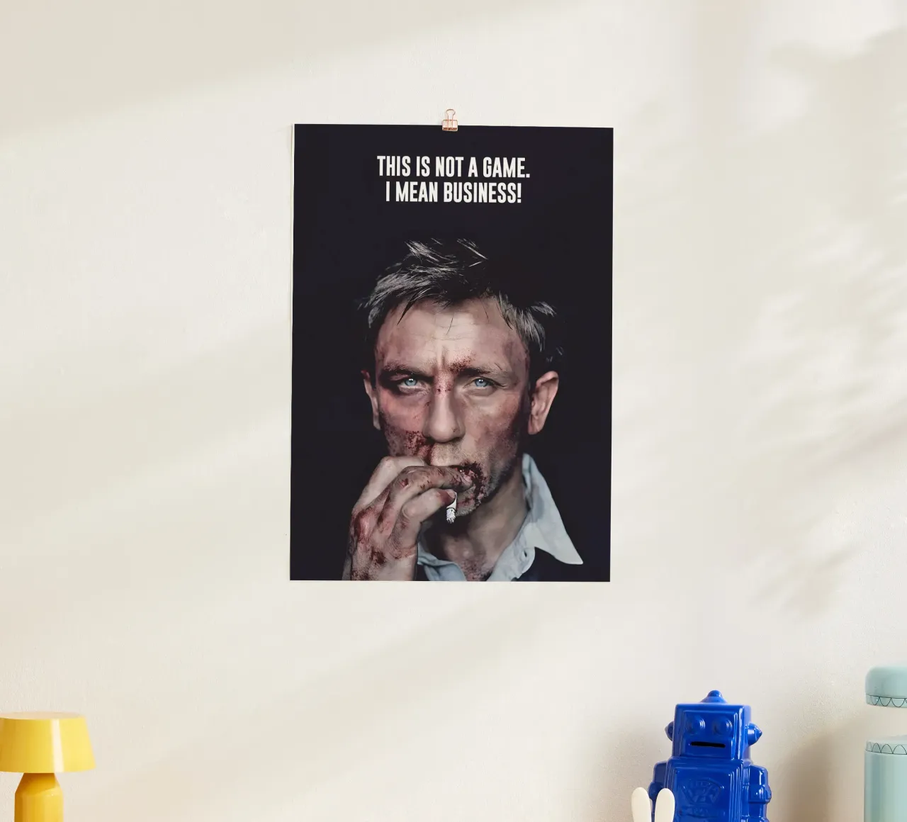 THIS NOT A GAME poster con telaio in legno da Type & Tape