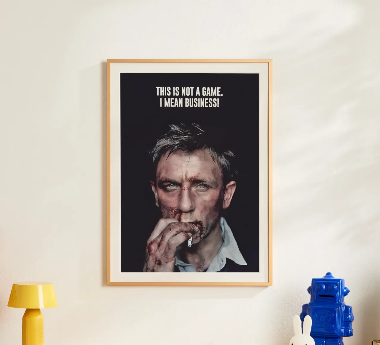 THIS NOT A GAME poster con telaio in legno da Type & Tape