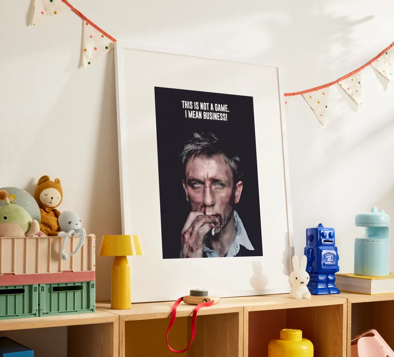 THIS NOT A GAME poster con telaio in legno da Type & Tape