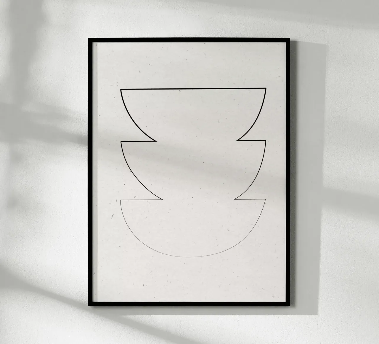 Vaso minimalista Line Art poster con telaio in legno da The Miuus Studio