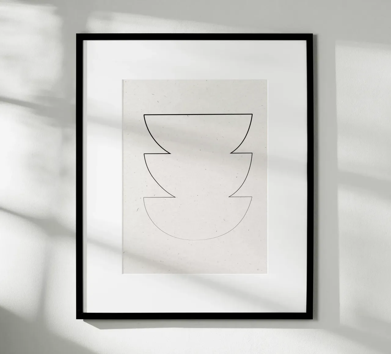 Vaso minimalista Line Art poster con telaio in legno da The Miuus Studio
