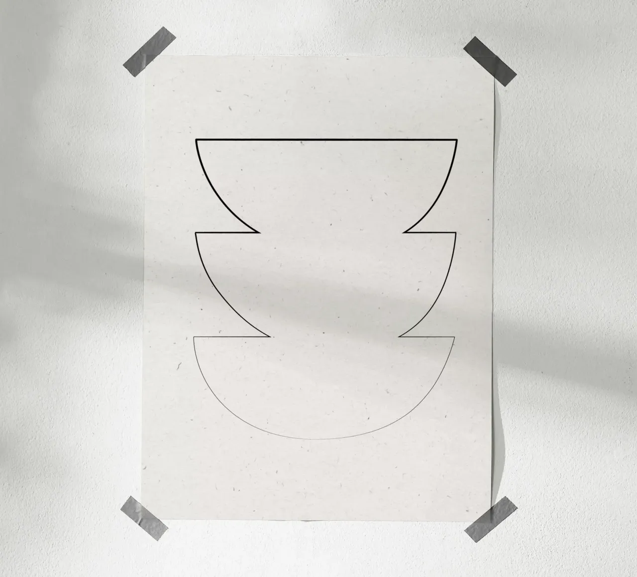 Vaso minimalista Line Art poster con telaio in legno da The Miuus Studio