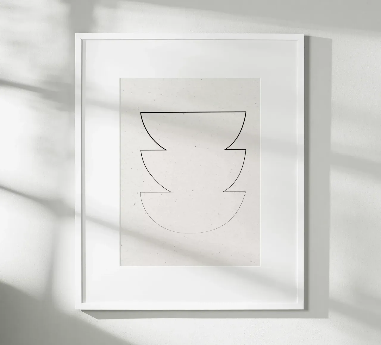 Vaso minimalista Line Art poster con telaio in legno da The Miuus Studio
