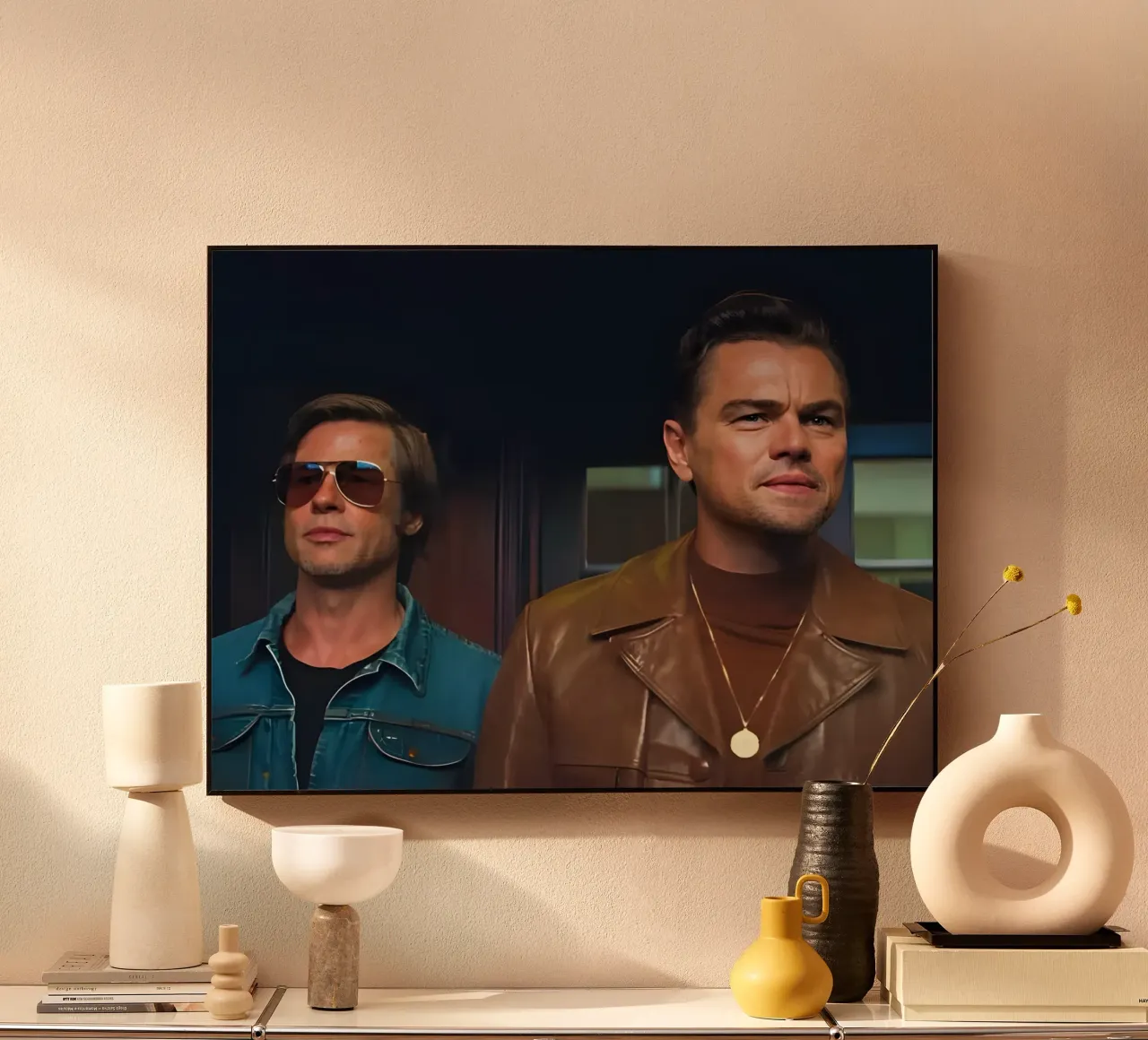 Cliff &  Rick Dalton alluminio dibond da Low poly art