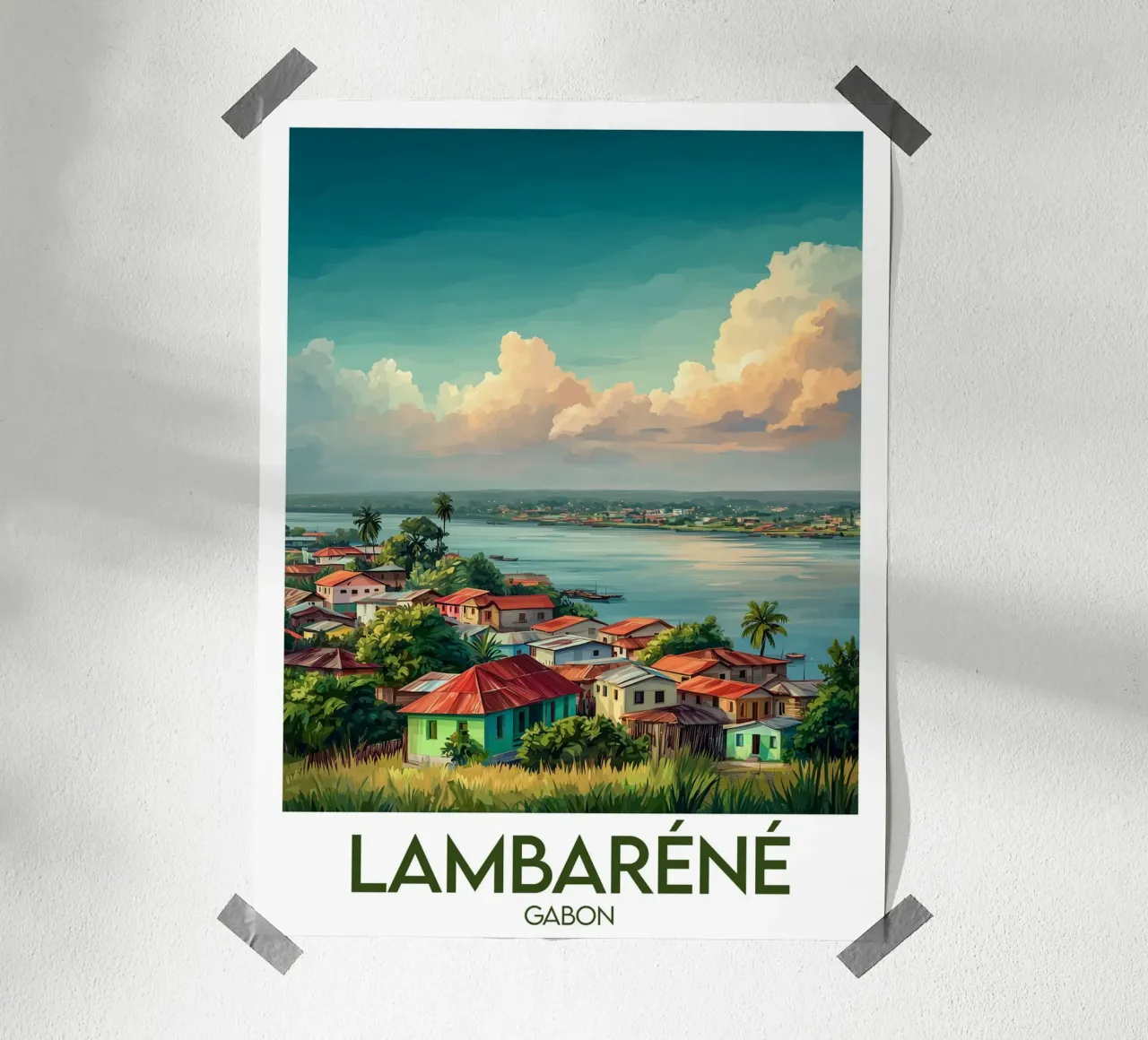 Poster di Lambaréné poster con telaio in plastica da Frame the World