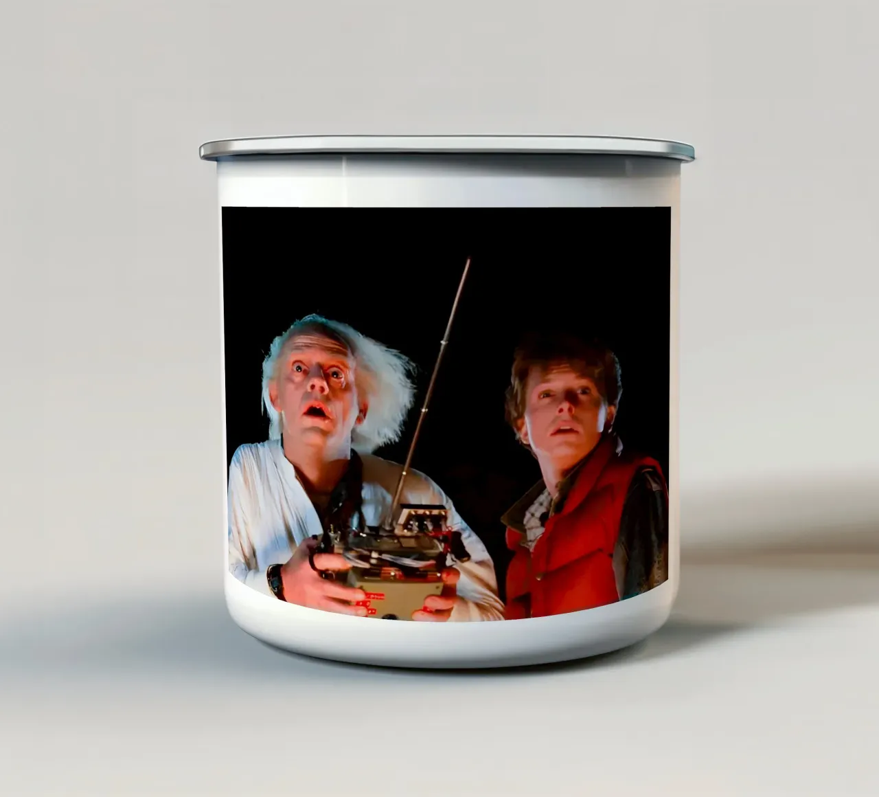 Marty & Doc tazza in smalto da Low poly art