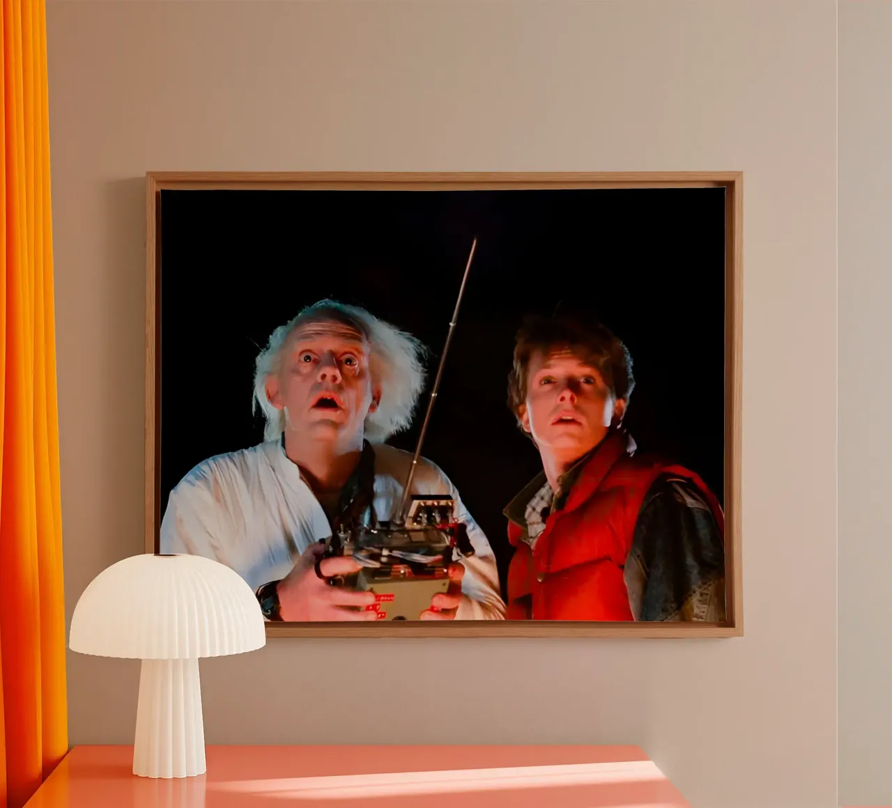 Marty & Doc tela con Cornice a cassetta da Low poly art