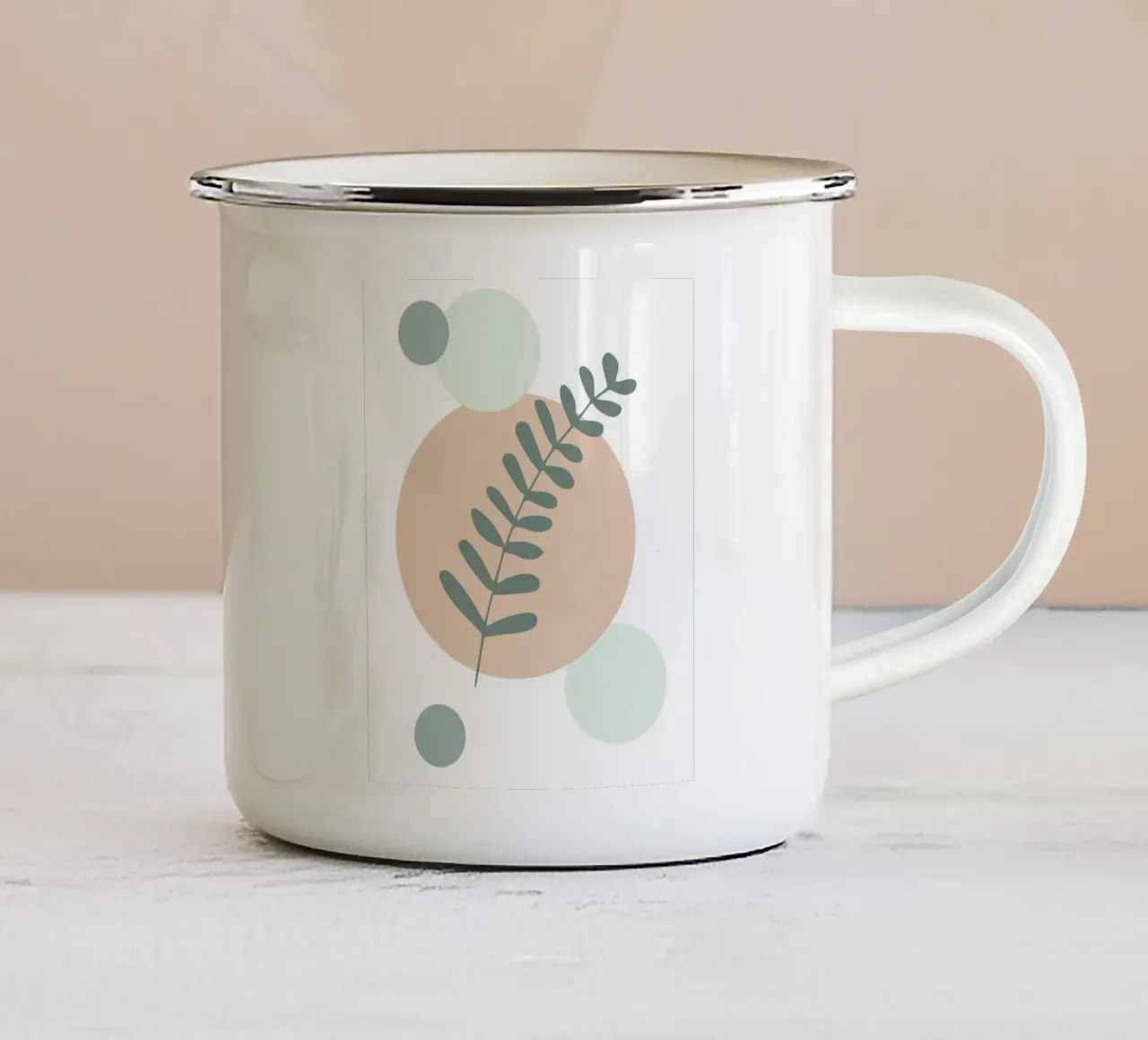 Ethereal Leaf Geometry tazza in smalto da vintageshop