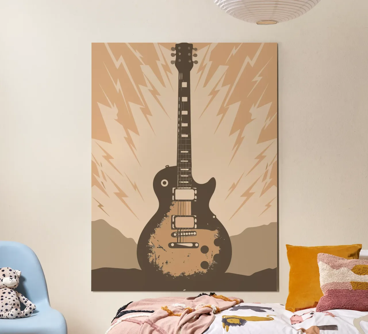Chitarra rock poster con telaio in legno da MUSIC EDITION