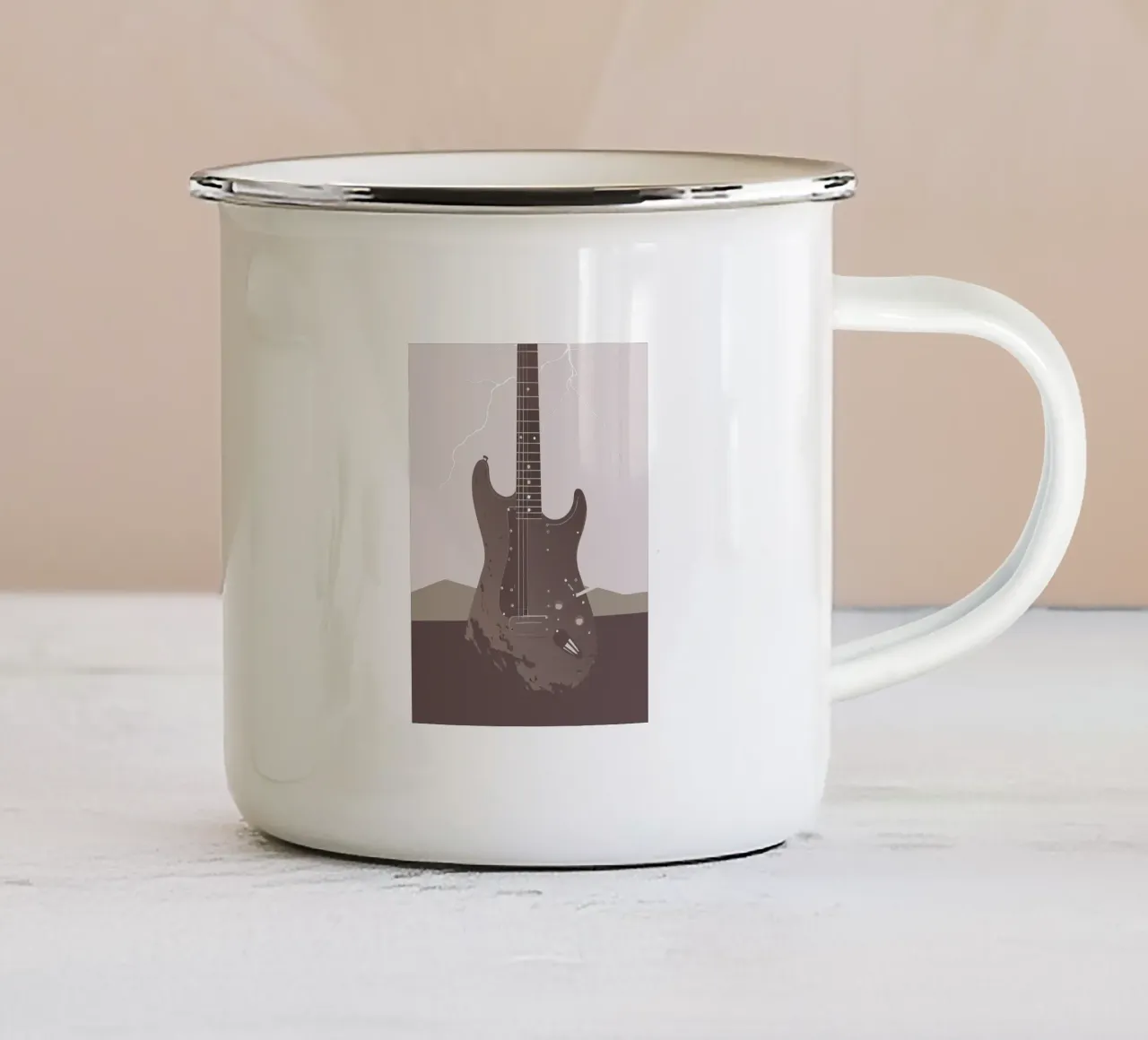 Chitarra e fulmini tazza in smalto da MUSIC EDITION