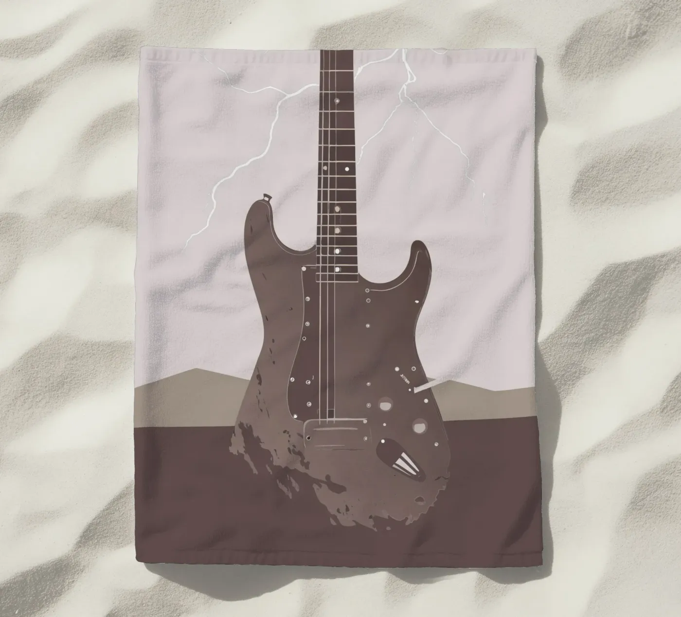 Guitar and Lightning Strandtuch von MUSIC EDITION